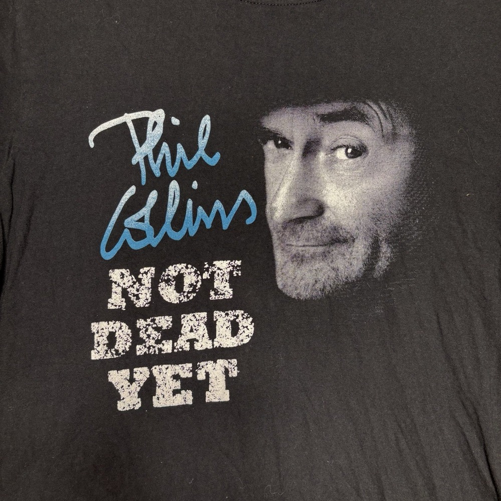 Phil‎ Collins Tour T-Shirt Large Not Dead Yet Live Concert Band Tee 2 Sided